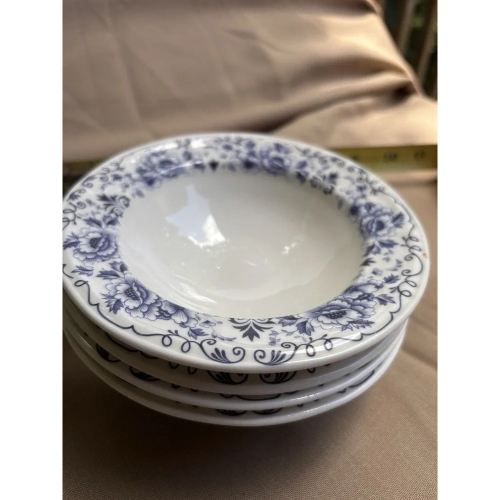Blue & White Iroquois Clinton Inn Cereal Bowls Set of 4 Henry Ford Museum 6
